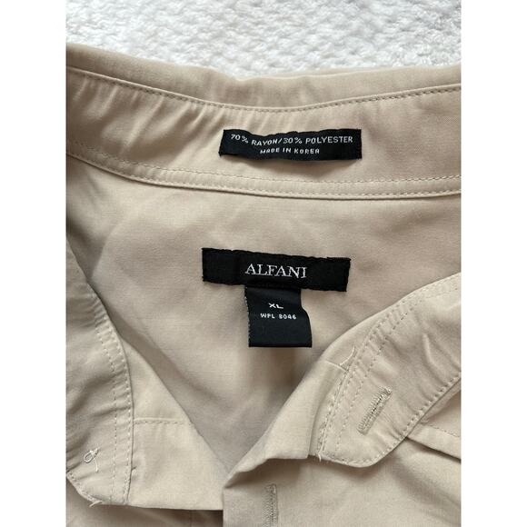 Bundle Alfani Button Down Short Sleeve Blue Beige Relaxed Fit Mens Shirt Size XL - Picture 4 of 8